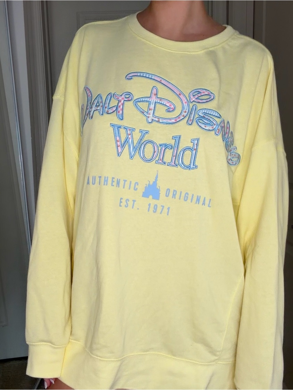 Disney World Authentic Original Yellow Crewneck Sweatshirt